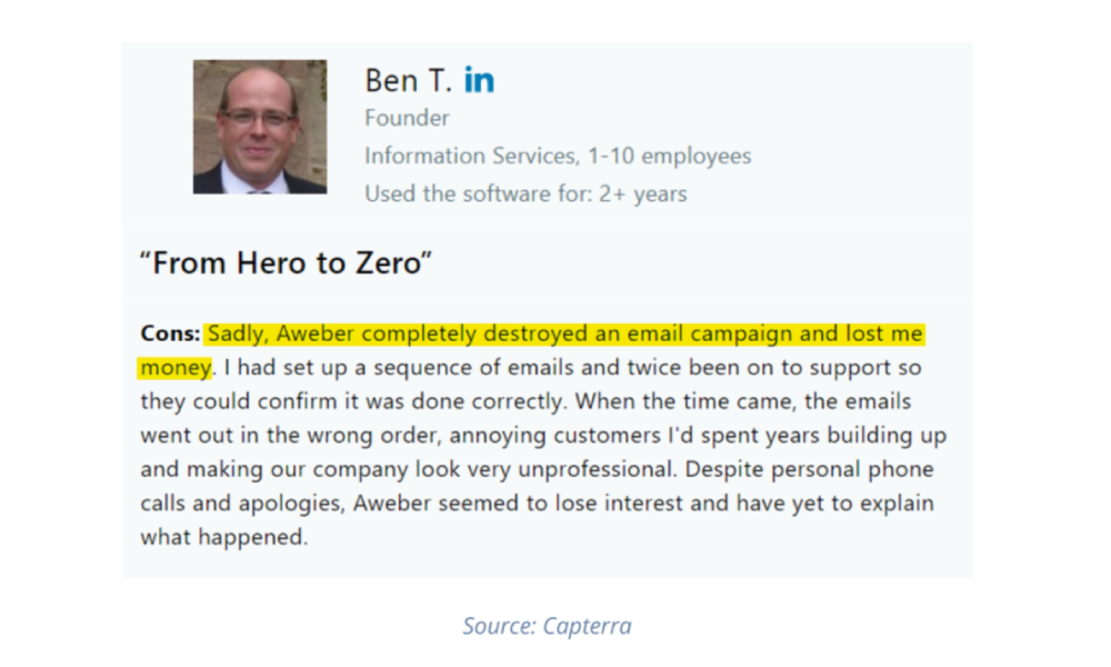 AWeber customer review1