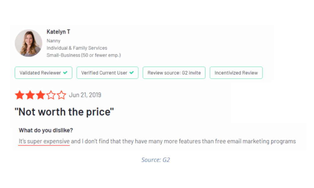 ConvertKit customer review1