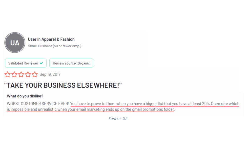 ConvertKit customer review3
