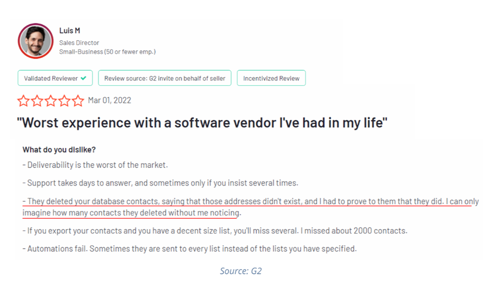 GetResponse customer review2