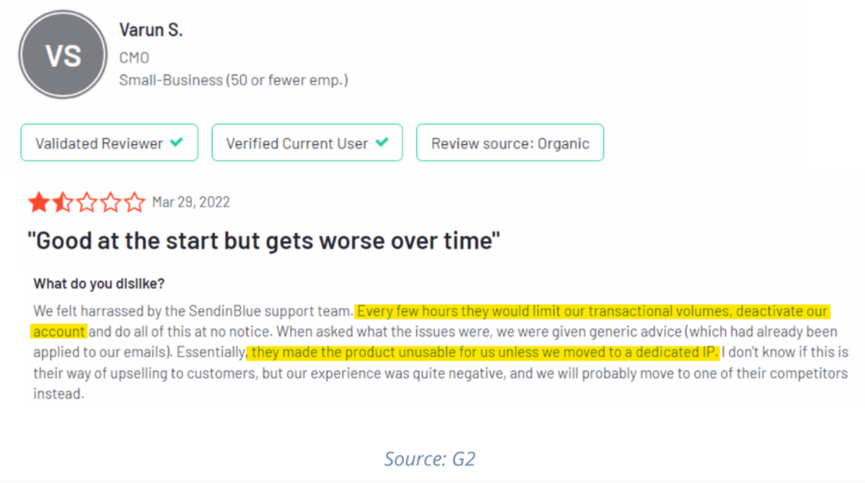 Brevo customer review1