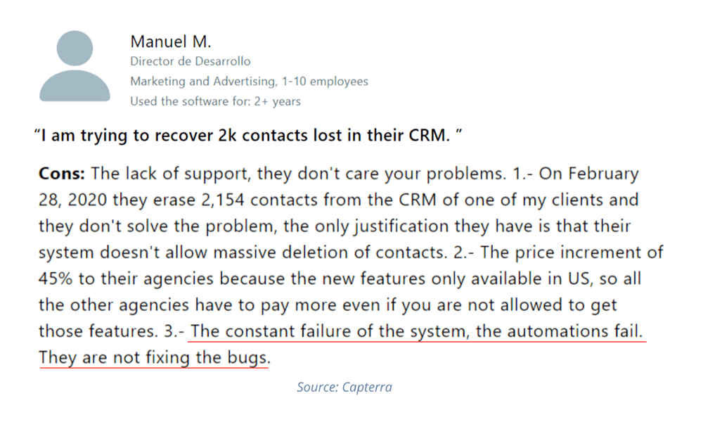 Opinión de cliente Sharpspring1