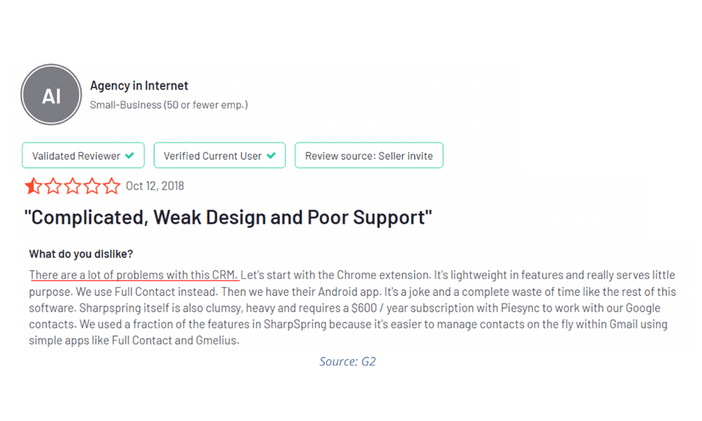 opinión de cliente sharpspring2