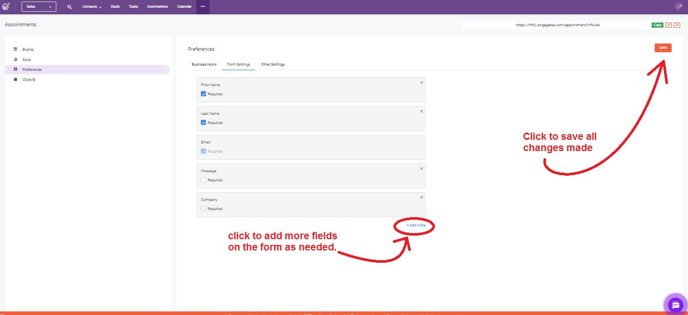 configuring business hours in engagebay