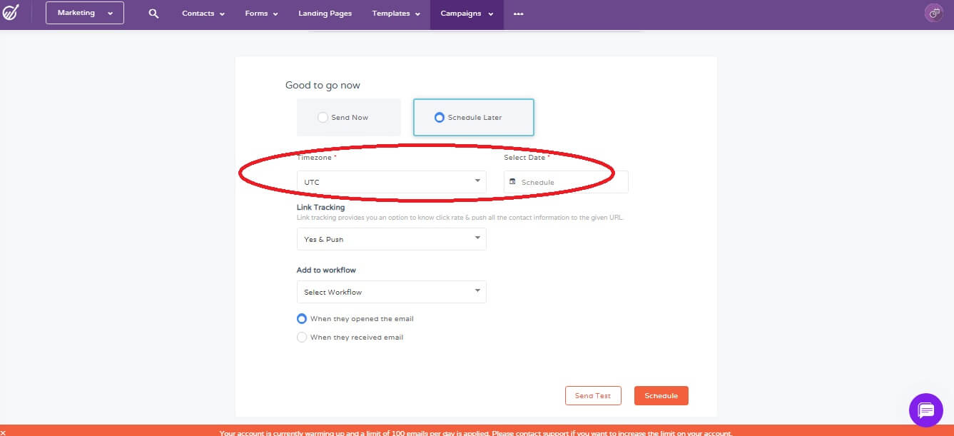configure email broadcast