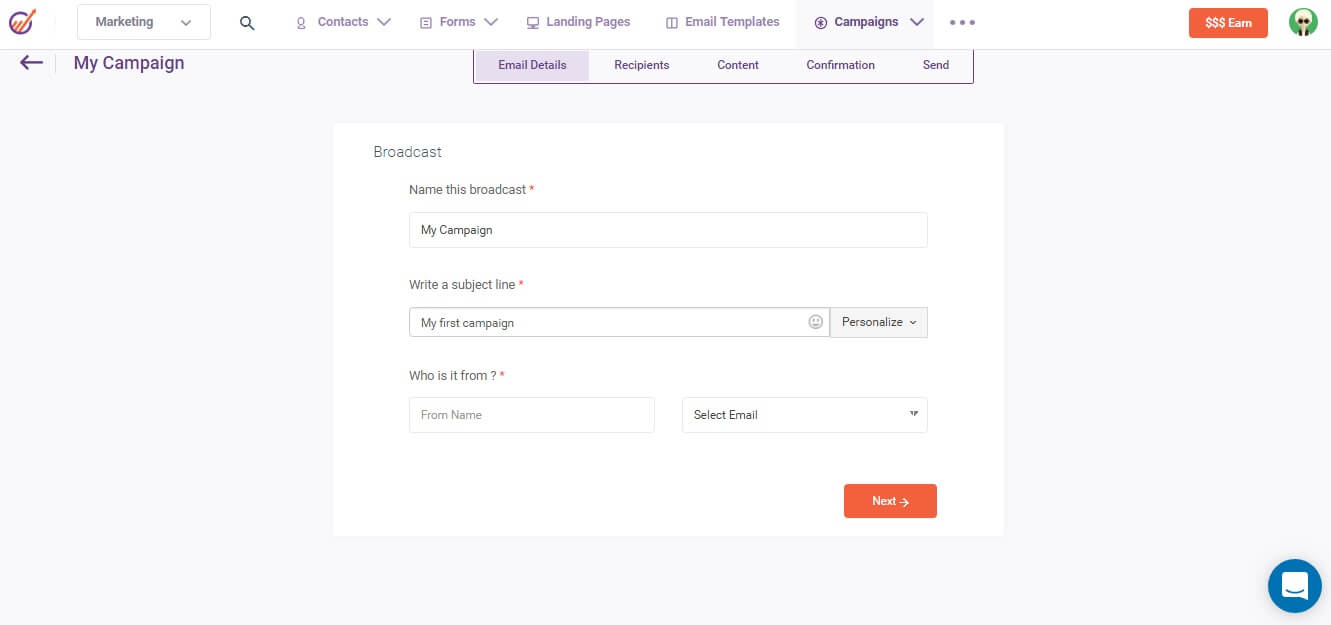 name email broadcast