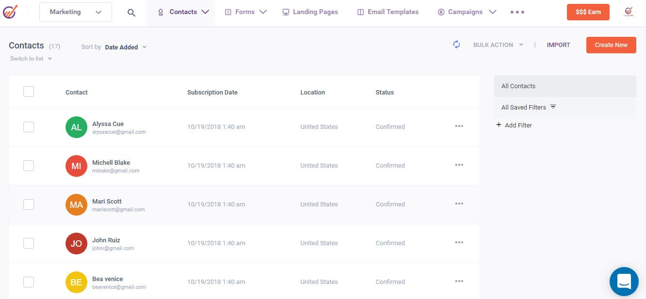 importing contacts from csv file