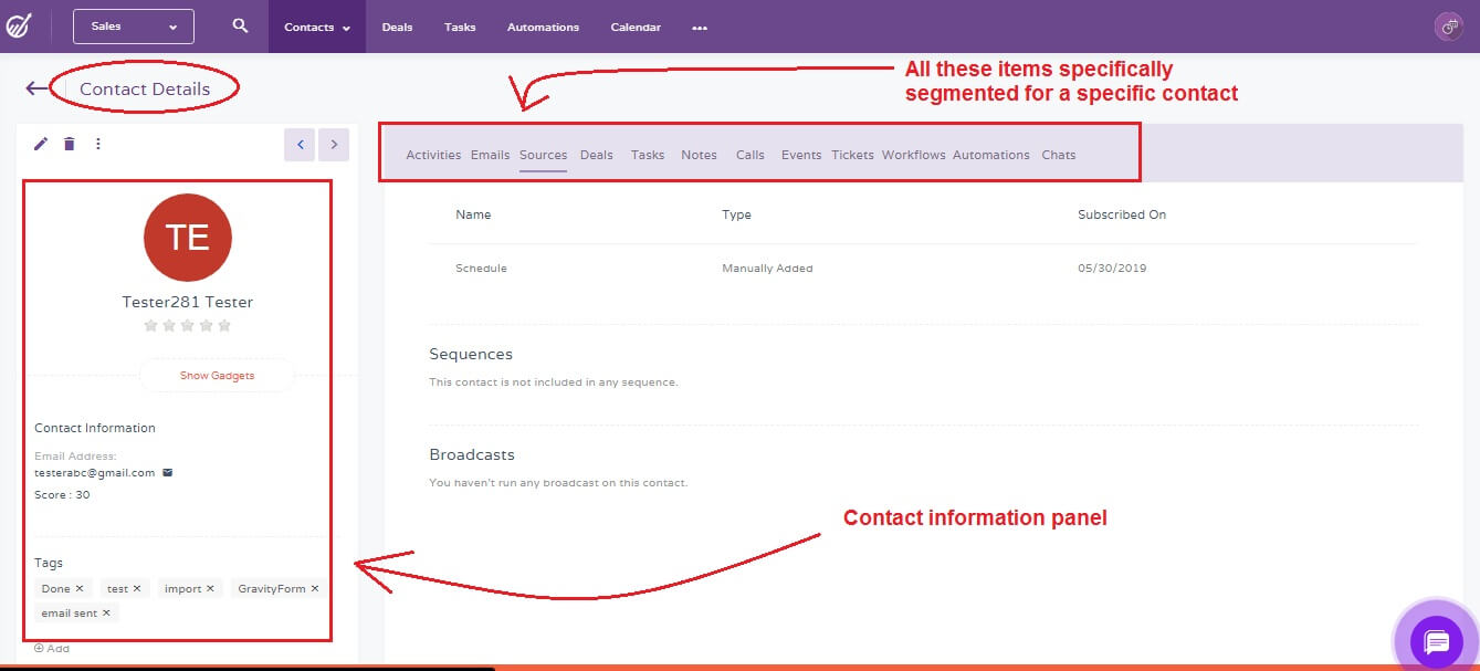 importing contact details in engagebay