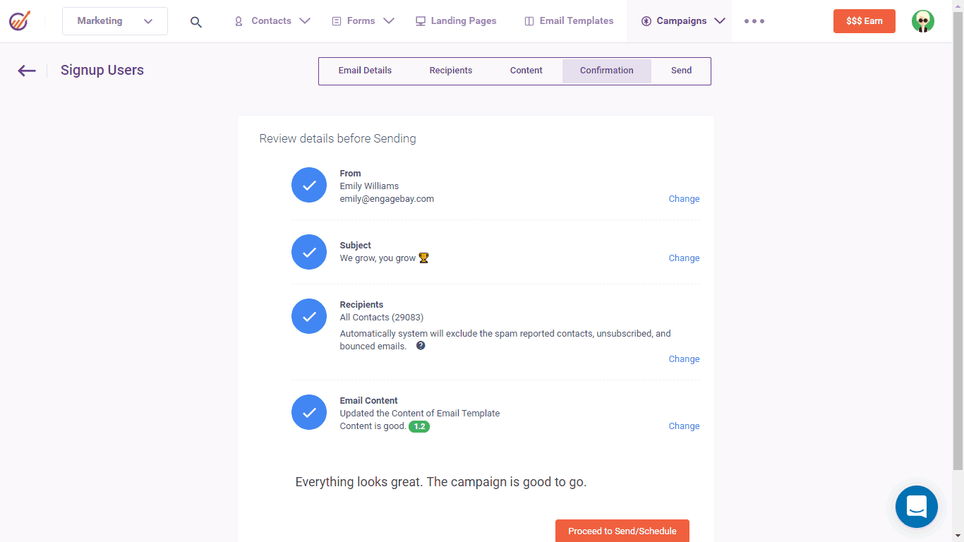 engagebay email broadcast