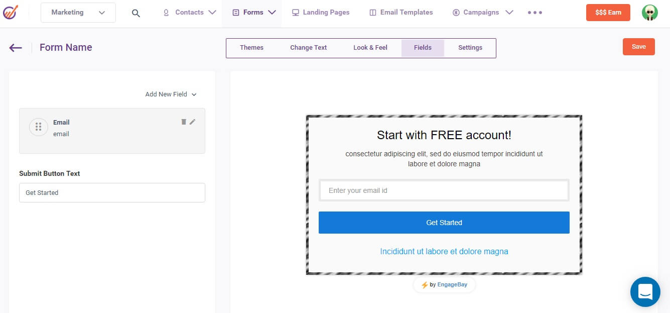 customize engagebay forms