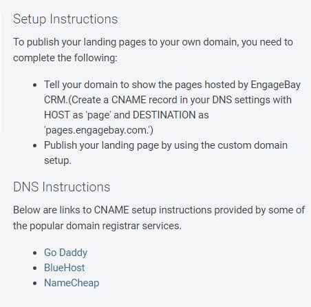landing page contacts