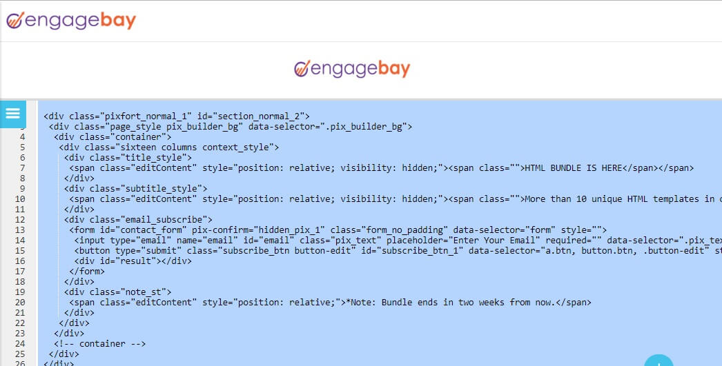design landing page in engagebay