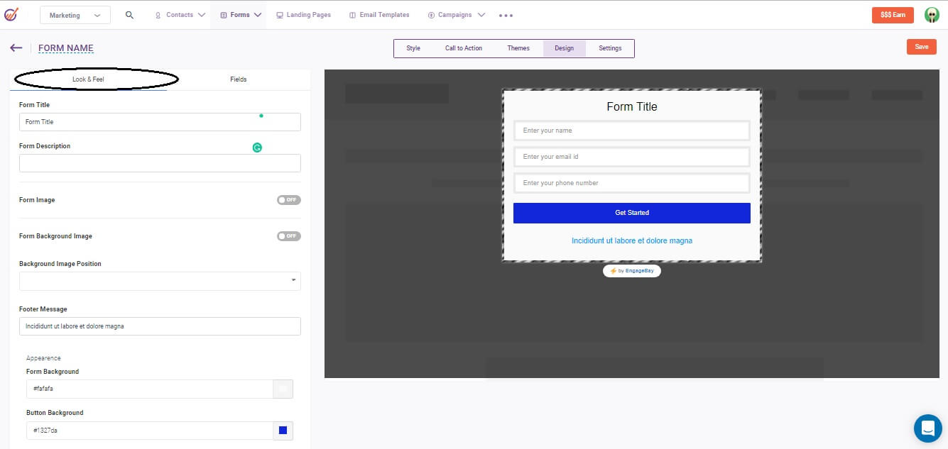 design web popups in engagebay