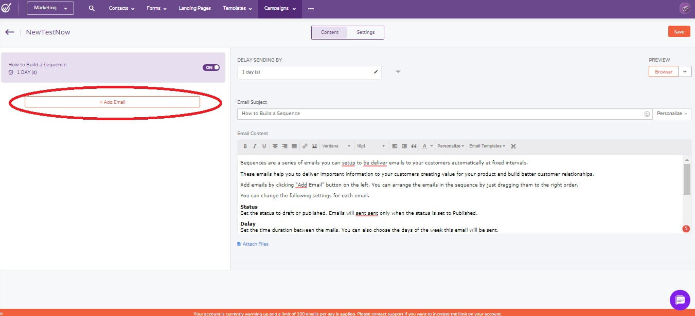 customize engagebay sequences