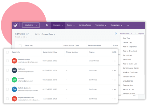 contact management in engagebay crm